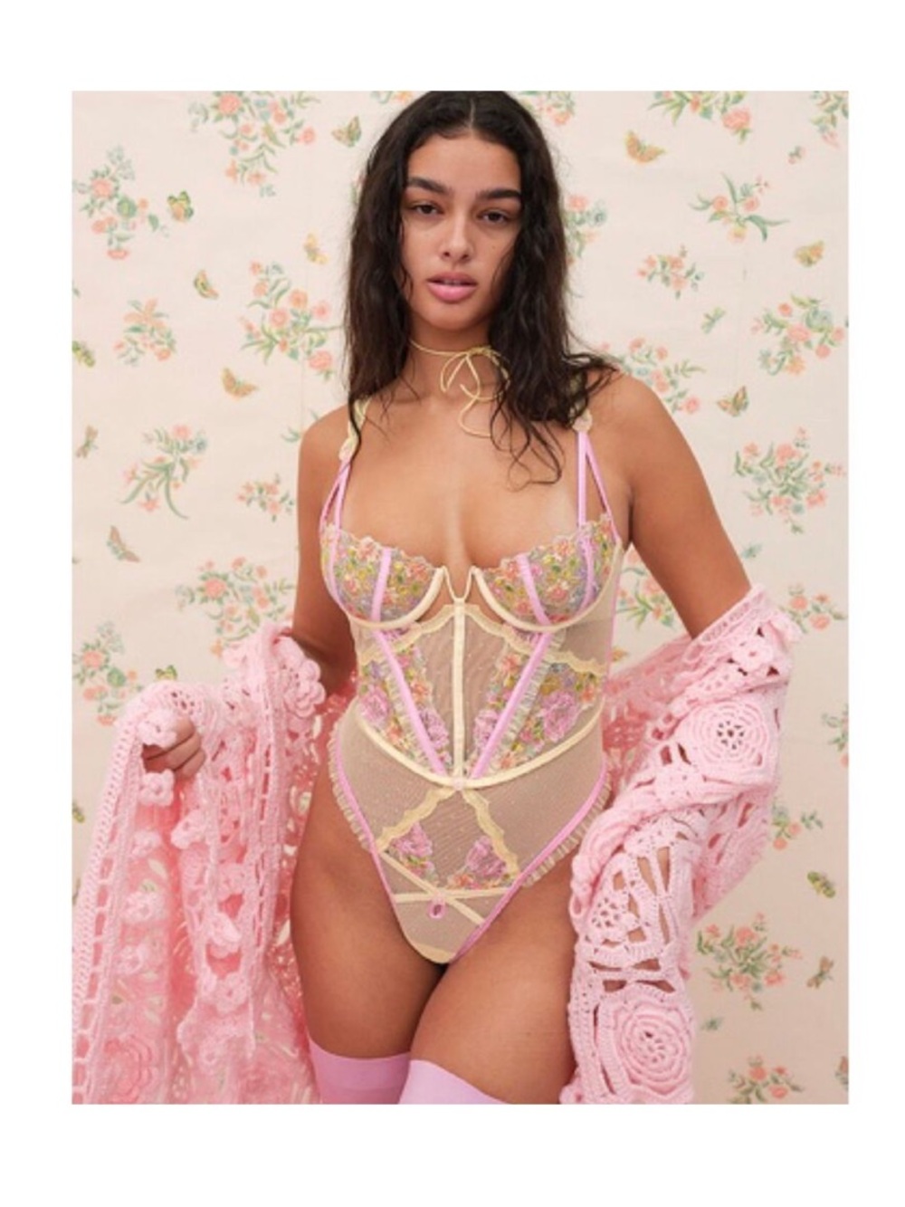 For Love And Lemons floral frenzy teddy NWT